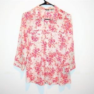 Eddie Bauer Floral Print Shirt Sze L